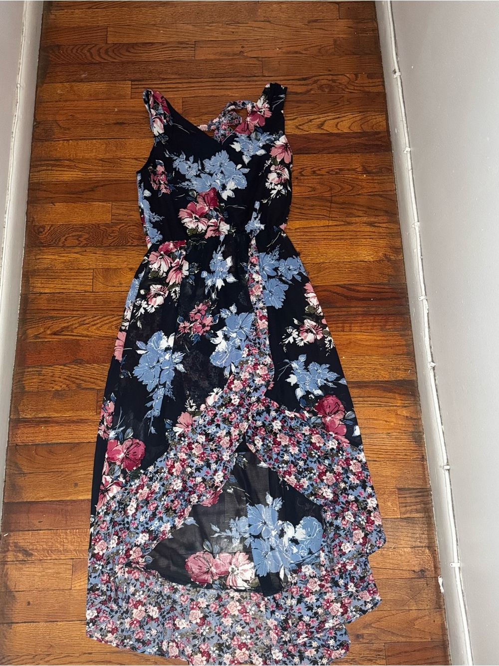 Nicole by Nicole Miller Floral High-Low Maxi Dress Size 8